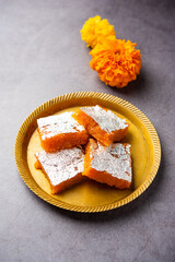 Moti Pak or Motichur barfi/motichoor burfi is a popular indian sweet for diwali, special occassion