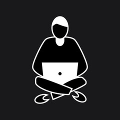 icon of a person who works on a laptop