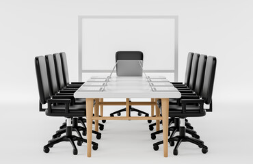 3d illustration. Concept room for meetings and discuss plans