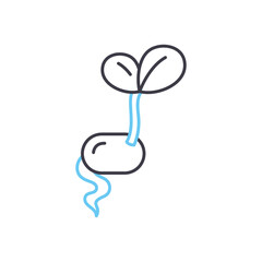 bean sprout line icon, outline symbol, vector illustration, concept sign