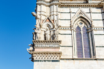Exterior of the Siena cathedral (Duomo si Siena) in Siena, Tuscany, Italy, Europe