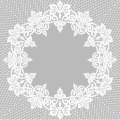 Vector Detailed White Lace Doily Frame Design