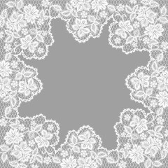 Vector Detailed White Lace Doily Frame Design