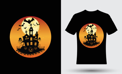 Modern trendy happy Halloween tshirt design 03