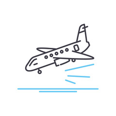 arrivals line icon, outline symbol, vector illustration, concept sign