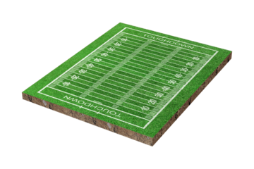 American soccer field with line pattern isolated on transparent background - PNG format.