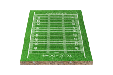 American soccer field with line pattern isolated on transparent background - PNG format.
