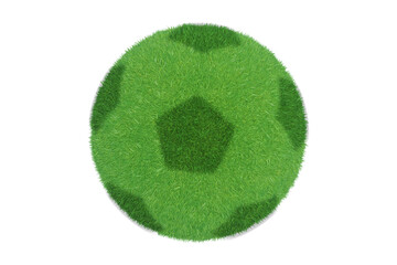 Green grass football isolated on transparent background - PNG format.