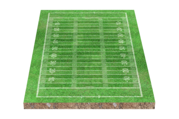 American soccer field with line pattern isolated on transparent background - PNG format.