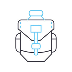 backpack bag line icon, outline symbol, vector illustration, concept sign