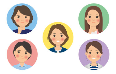 女性の悩み顔_アイコン