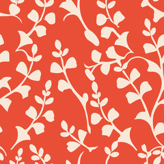 Red Flower Leaf Texture Pattern Background