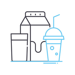 beverages line icon, outline symbol, vector illustration, concept sign