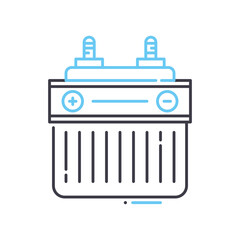 auto battery line icon, outline symbol, vector illustration, concept sign