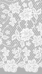 Seamless Vector Detailed White Lace Border