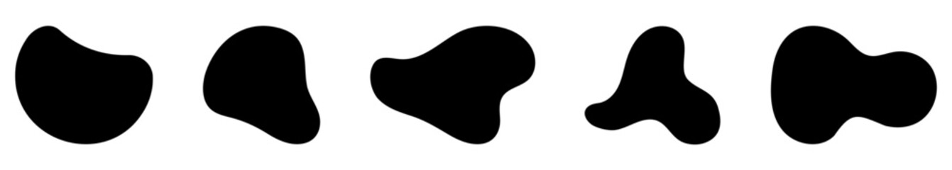 Set of blob shape icons. Abstract fluid shapes. Vector illustration isolated on white background