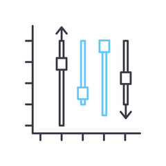 box plot line icon, outline symbol, vector illustration, concept sign