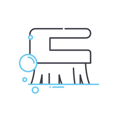 brush line icon, outline symbol, vector illustration, concept sign