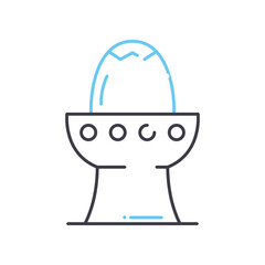 boiled egg line icon, outline symbol, vector illustration, concept sign