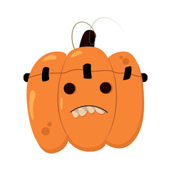 Vector pumpkin frankenstein for Halloween. Happy Halloween.