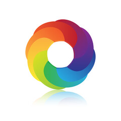 Abstract circle colorful 3d icon design