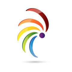 Abstract icon spiral multi color