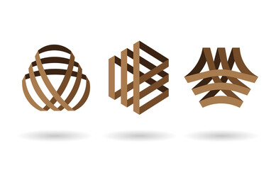 Abstract line triangle rotation logo