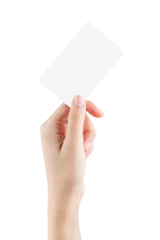 Fotobehang Female hand hold blank card © Pound