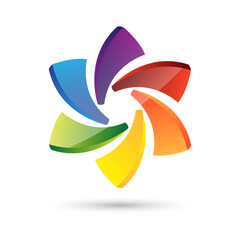 Logo abstract circle multi color