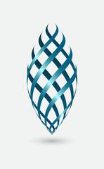 Logo abstract shape wave blue color