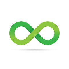 Green infinity symbol logo icon