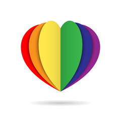 Rainbow heart icon logo on white background