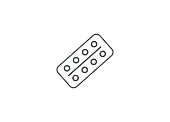 Monochromatic blister with pills icon vector
