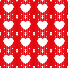 White heart on red background.