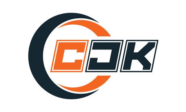 CJK three-letter circle logo design. custom font logo vector template | abstract logo | word mark logo | letter mark logo | business logo | minimalist logo | font logo |