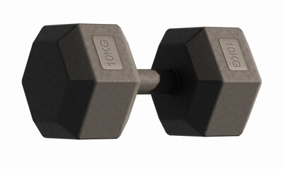 10KG WEIGHT TRAINING EQUIPMENT DUMBBELL ISOLATED  ON WHITE BACKGROUND
