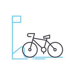 bicycle parking line icon, outline symbol, vector illustration, concept sign