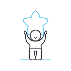 appreciation line icon, outline symbol, vector illustration, concept sign
