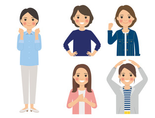 女性の上半身ポーズ集4