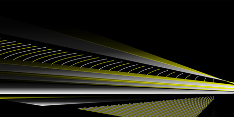 Abstract black white and yellow technology background with lines design