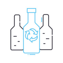 bottle recycle line icon, outline symbol, vector illustration, concept sign