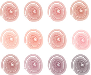 Abstract watercolor brush palette background. Pink color for pomade and lip gloss template.