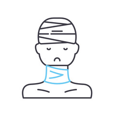 be hurt line icon, outline symbol, vector illustration, concept sign