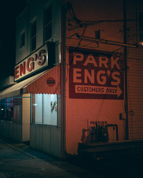 Engs Restaurant at night, Kingston, New York