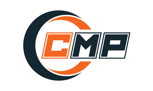 CMP three-letter circle logo design. custom font logo vector template | abstract logo | word mark logo | letter mark logo | business logo | minimalist logo | font logo |