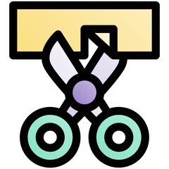 scissor black outline filled color icon