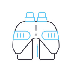 binoculars line icon, outline symbol, vector illustration, concept sign