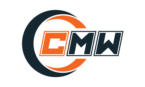 CMW three-letter circle logo design. custom font logo vector template | abstract logo | word mark logo | letter mark logo | business logo | minimalist logo | font logo |