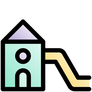 recommend clip art: playground black outline filled color icon