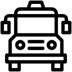 school bus black outline icon